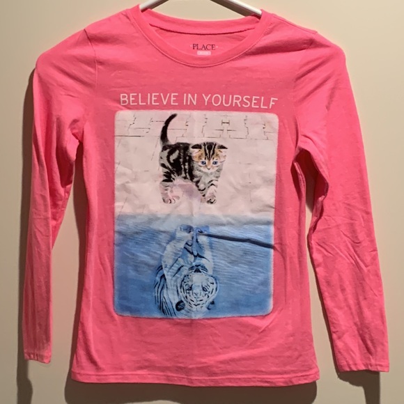 Children’s place “Believe in yourself” Long sleeve Tee shirt - Picture 4 of 5